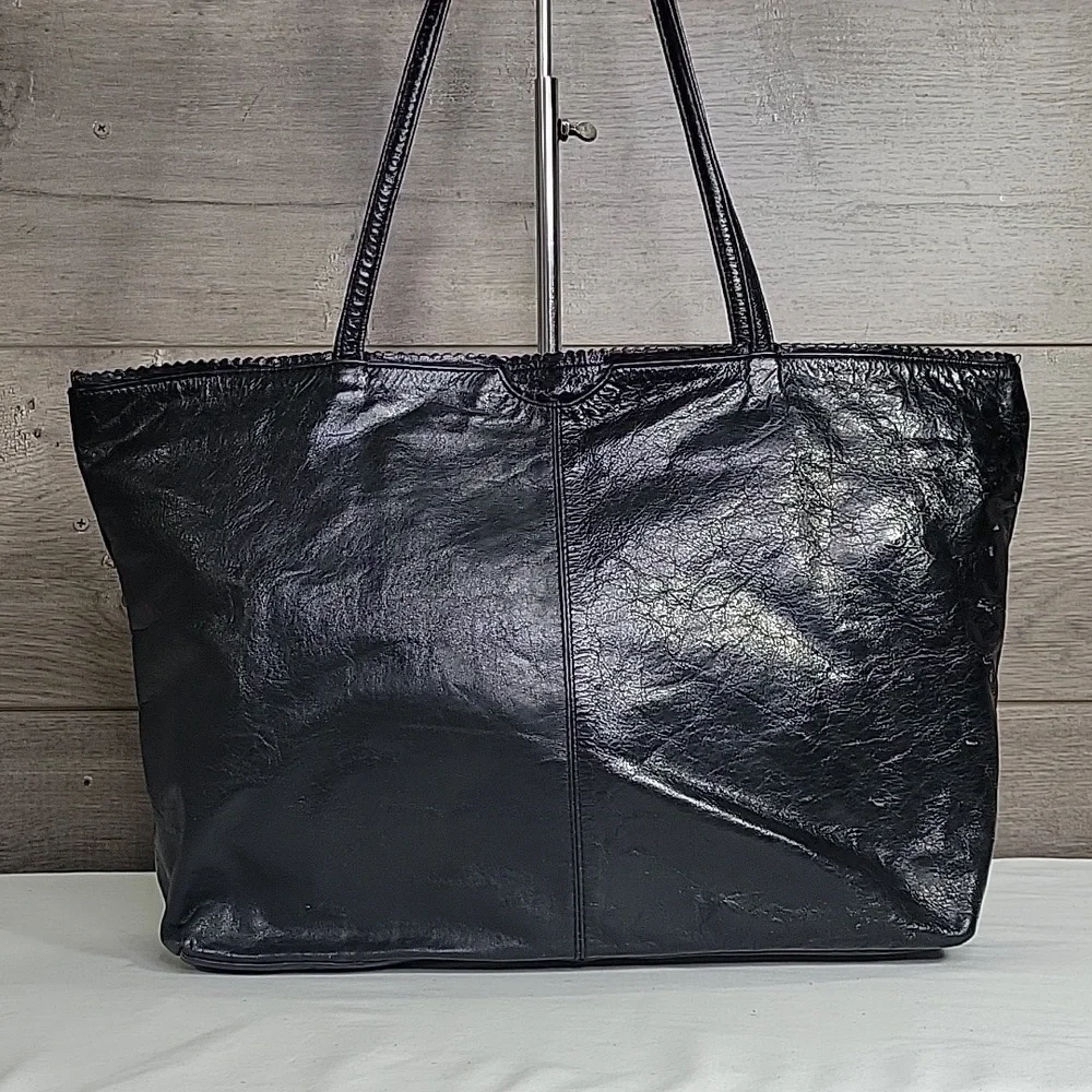 Latico NJ USA for Anthropologie Black Leather Tote Bag